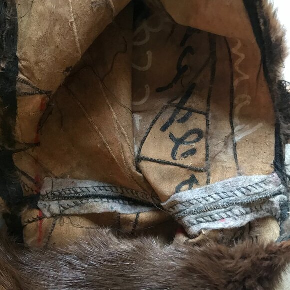 Salvaged Vintage Fur Collar Retro Dark Brown Collar Double Sided Fur Upcycle - Picture 8 of 8